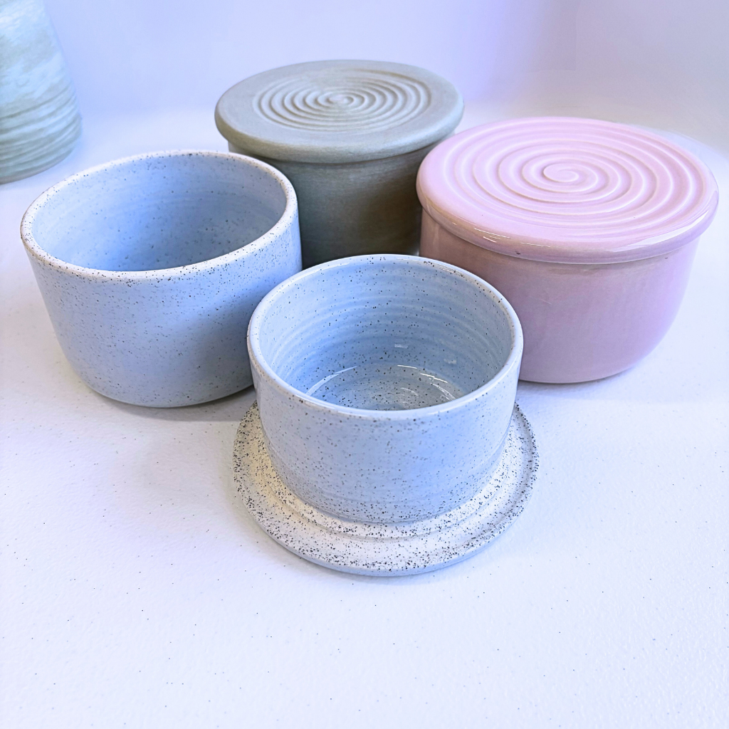 Butter Bell in White Speckled Clay – Clay Create Australia