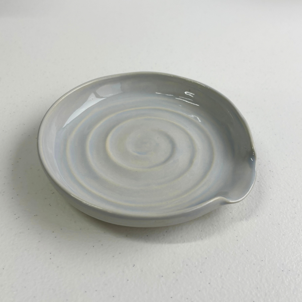 Spoon Rest in Off White Clay in Blue/Grey Gloss – Clay Create Australia