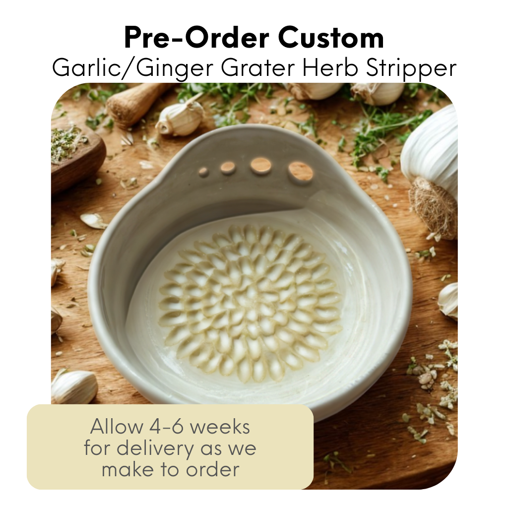 Custom Garlic/Ginger Grater Herb Stripper in Off White Clay