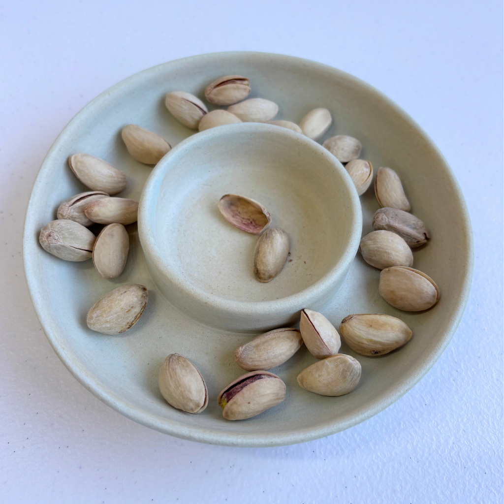 Olive - Nut - Dip Bowl in White Speckled Clay – Clay Create Australia