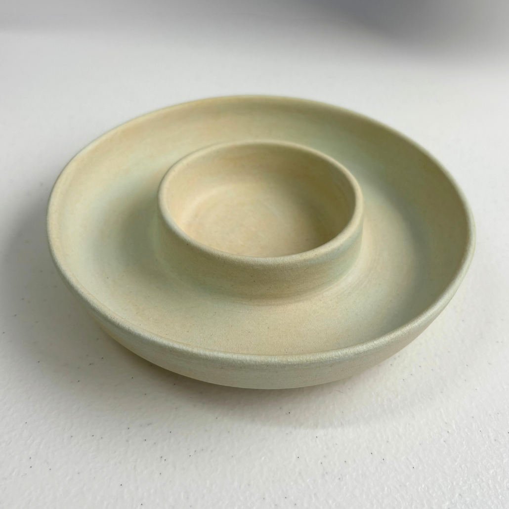 Olive - Nut - Dip Bowl in Off White Clay in Sealers Cove Matte – Clay Create Australia