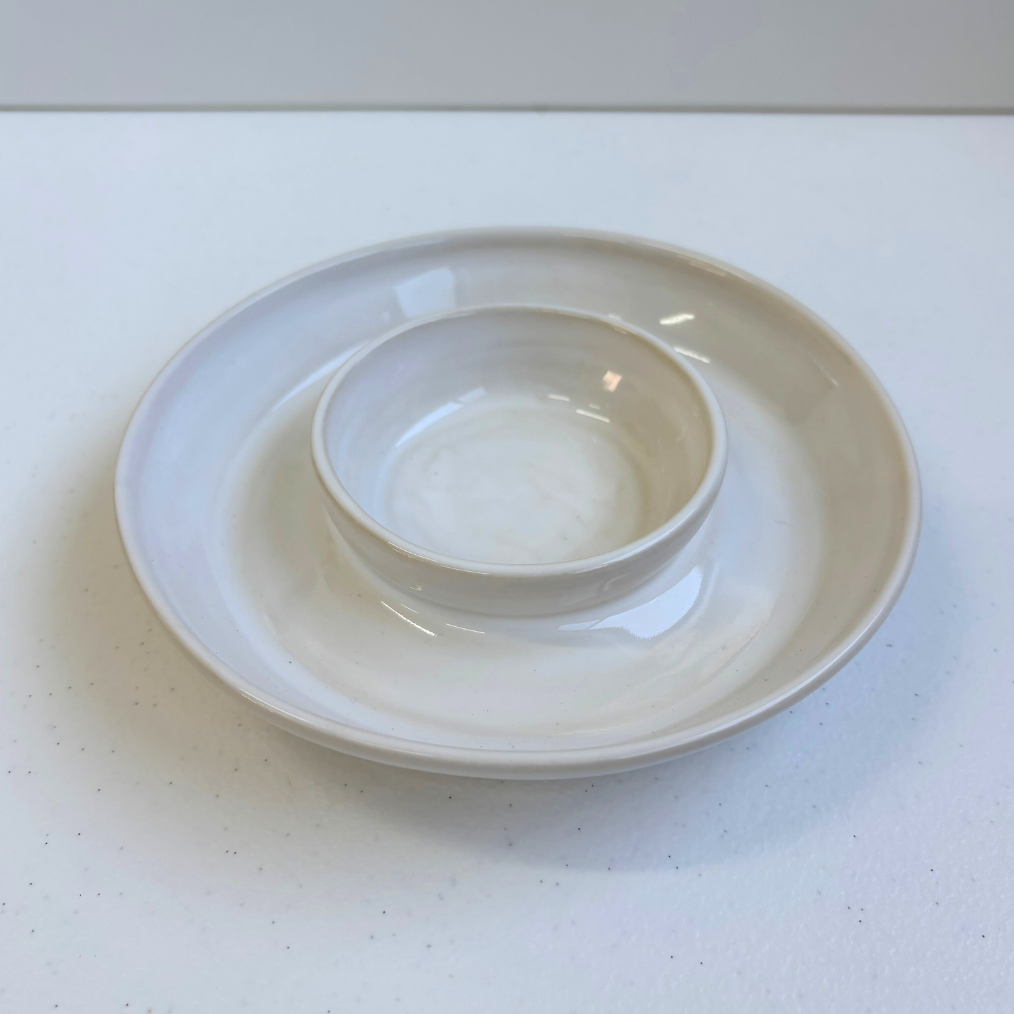 Olive - Nut - Dip Bowl in Off White Clay in White Gloss – Clay Create Australia