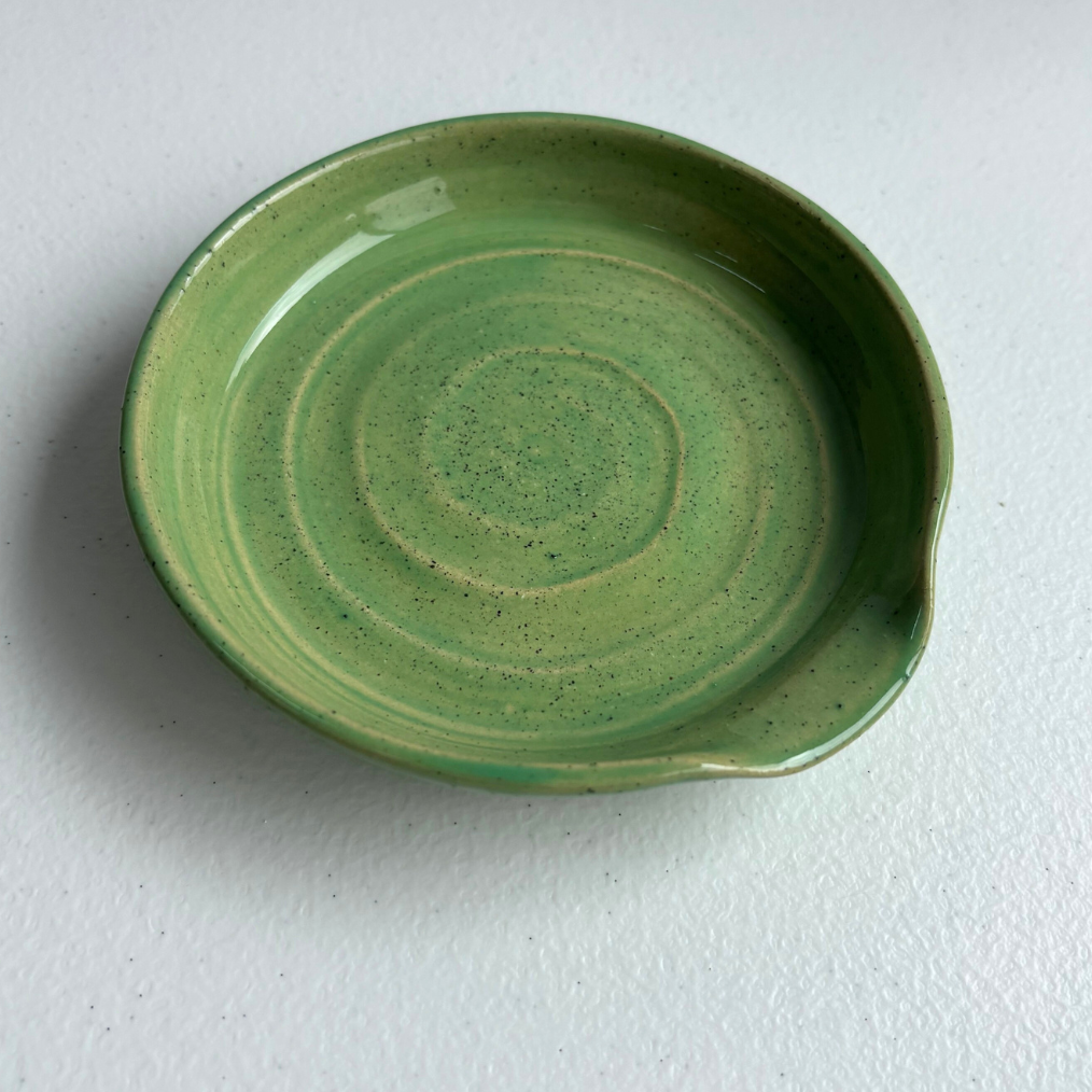 Spoon Rest in Tan Speckled Clay in Mint Green Gloss – Clay Create Australia